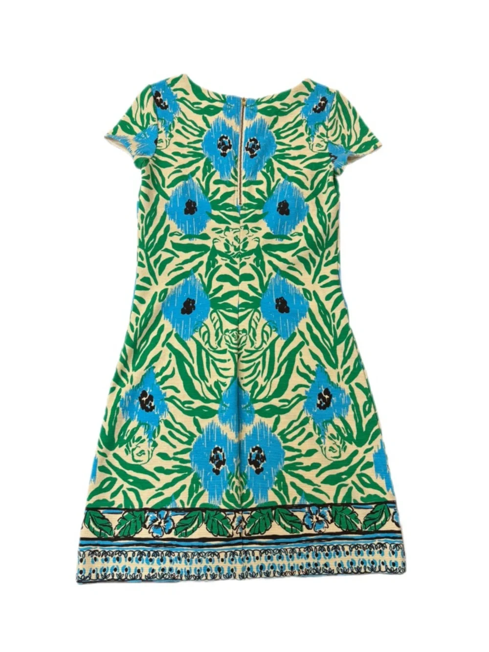 Lilly Pulitzer Layton Shift Dress Sea Oat Ikatty XS Blue Green